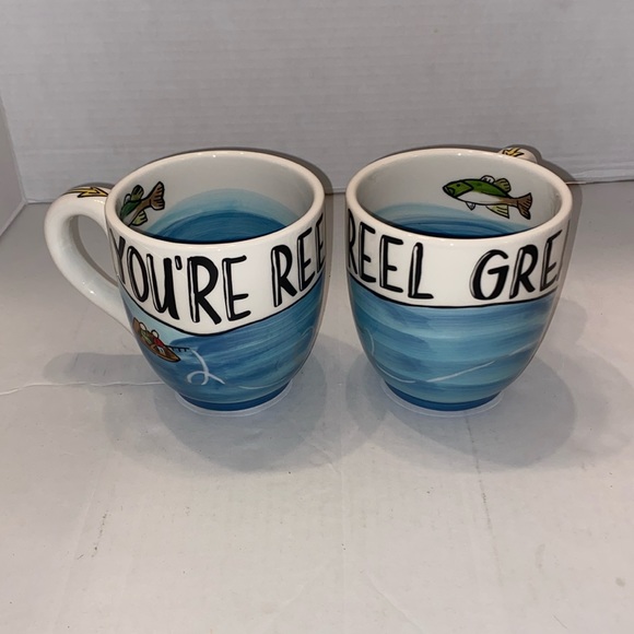 -“You're Reel Great”  16oz Jumbo Mugs,  Set of two, New - Picture 4 of 10